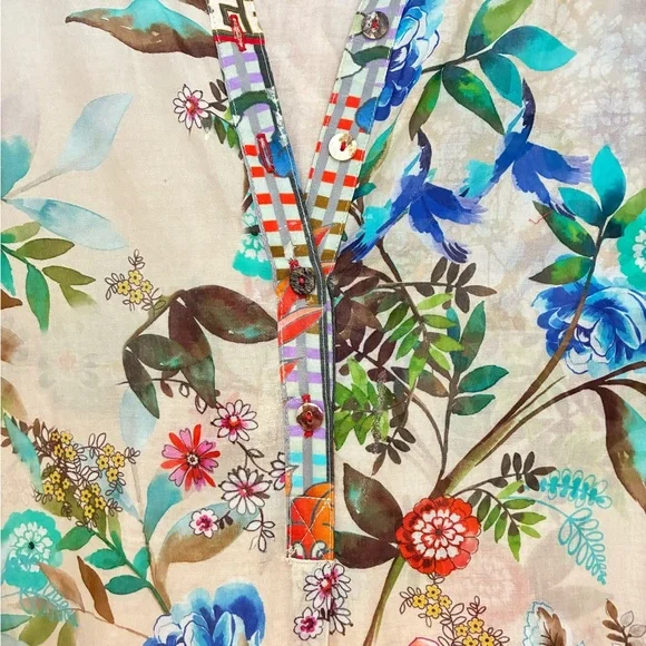 Johnny Was Floral Multicolor Midi Dress - Picture 2 of 6